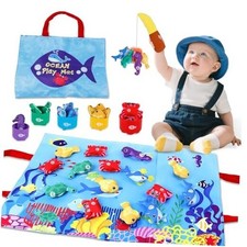 1 Year Old Baby Fishing Toy - Montessori Games Baby Toy 12-18 Ocean Style