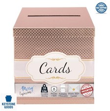 Rose Gold Card Box 10 Inch Square Holds 300 Cards Money Gift Holder Wedding