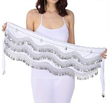 248 Coins Belly Dance Hip Scarf Tribal Belt Halloween Gypsy Costume Accessory