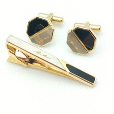 Onyx cufflinks and tie pins