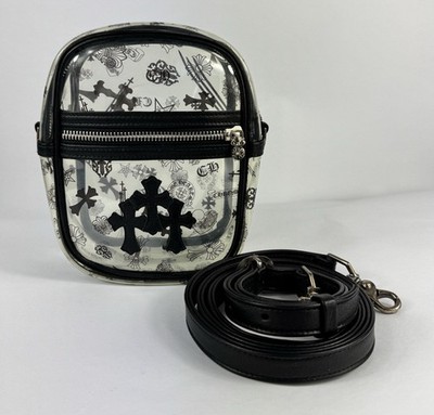 Chrome Hearts - Umhängetasche Leder mit Logo-Print transparent 