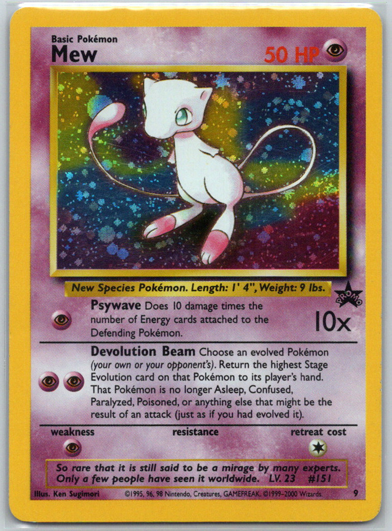 Pokemon English Mew WOTC Promo Cosmos HOLO 09/53 MP Moderately Played TCG Card