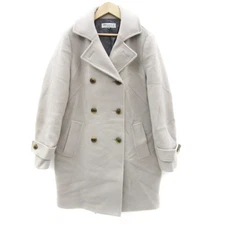 ATSURO TAYAMA Women's Gray Long Chester Coat Double Button Size 40 L