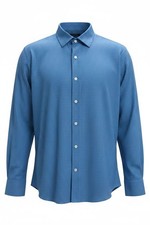 Nautica Slim Fit Blue Check Stretch Button Down Shirt Mens XL Long Sleeve