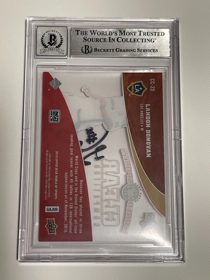 Tarjeta transparente firmada por Landon Donovan 2010 World of Sports losa Beckett IP automática Foto 2 de 4