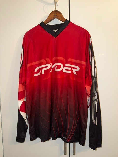 Spyder long sleeve shirt, V neck, size L men, red