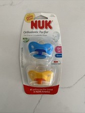 Nuk Orthopedic Pacifiers 0-6 Months 2 Pack Assorted Colors BPA Silicone