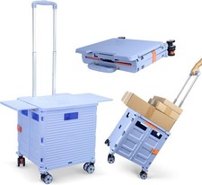 Folding Shopping Cart with Retractable Magnetic Table, Heavy Duty 55kg, Portabl