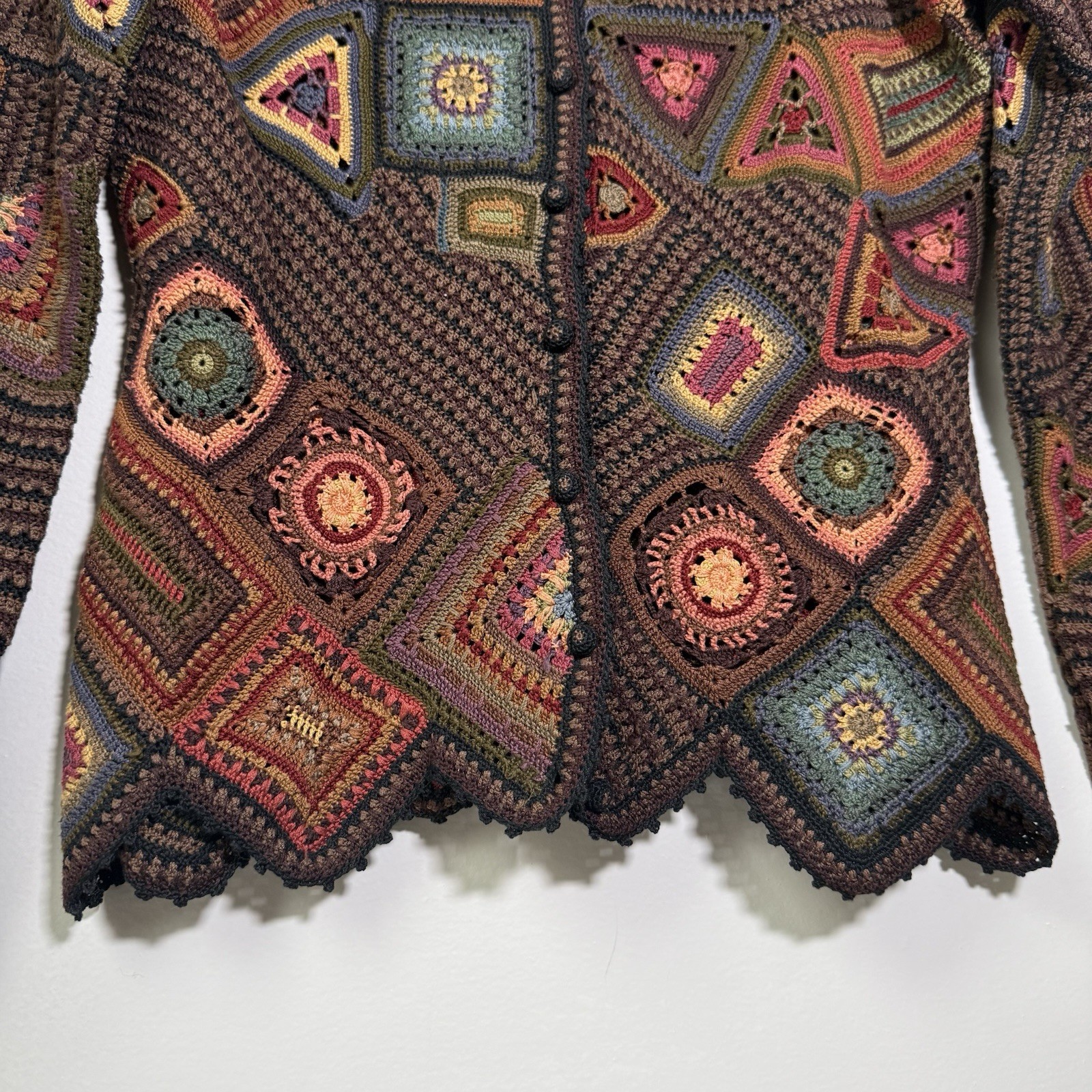 Peruvian Connection Granny Square Patchwork Cardi… - image 7
