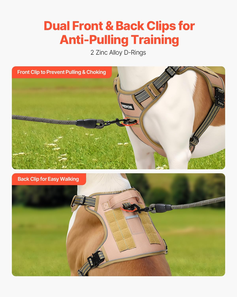 Dog Harness for Large Dogs, No Pull Tactical Dog Harness Adjustable Pet Vest...