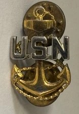 U.S.N. United States Navy Anchor 1” Tall Lapel Tack Pin