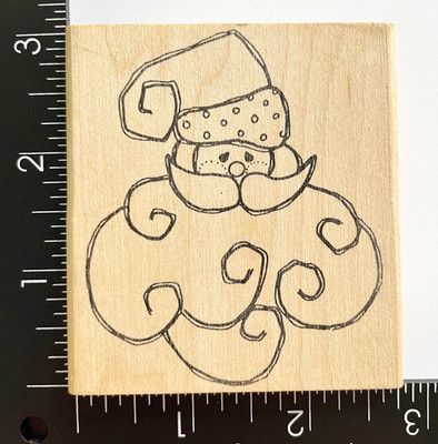 PrintWorks Annette Allen Watkins St Nick Santa Face Beard G1953 Rubber Stamp