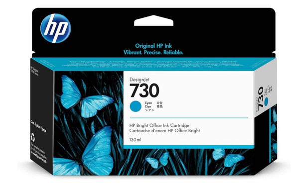 HP 730 Cyan Cartucho de Tinta Original - P2V62A