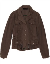 JUST CAVALLI Damen Blazer Jacke 3 Knöpfe UK 12 mittelgrau CQ11