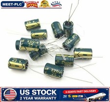 10 pcs  220uf 25v 105c radial electrolytic capacitors USA SHIPPING/SOLD