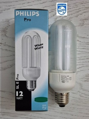 PHILIPS Energiesparlampe SL E Pro 12W 827 E27 Kompaktlampe Warmweiß warm