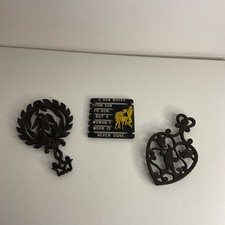 Trivet Vintage Cast Iron Lot Of 3