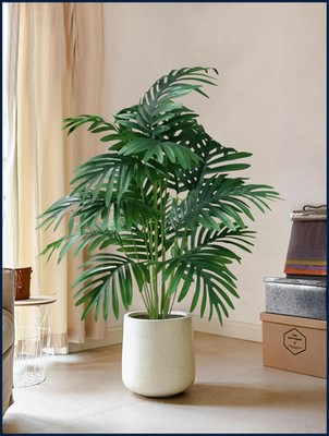 70-80cm Large Artificial Palm Tree Tropical Green Faux Monstera Plant Decor