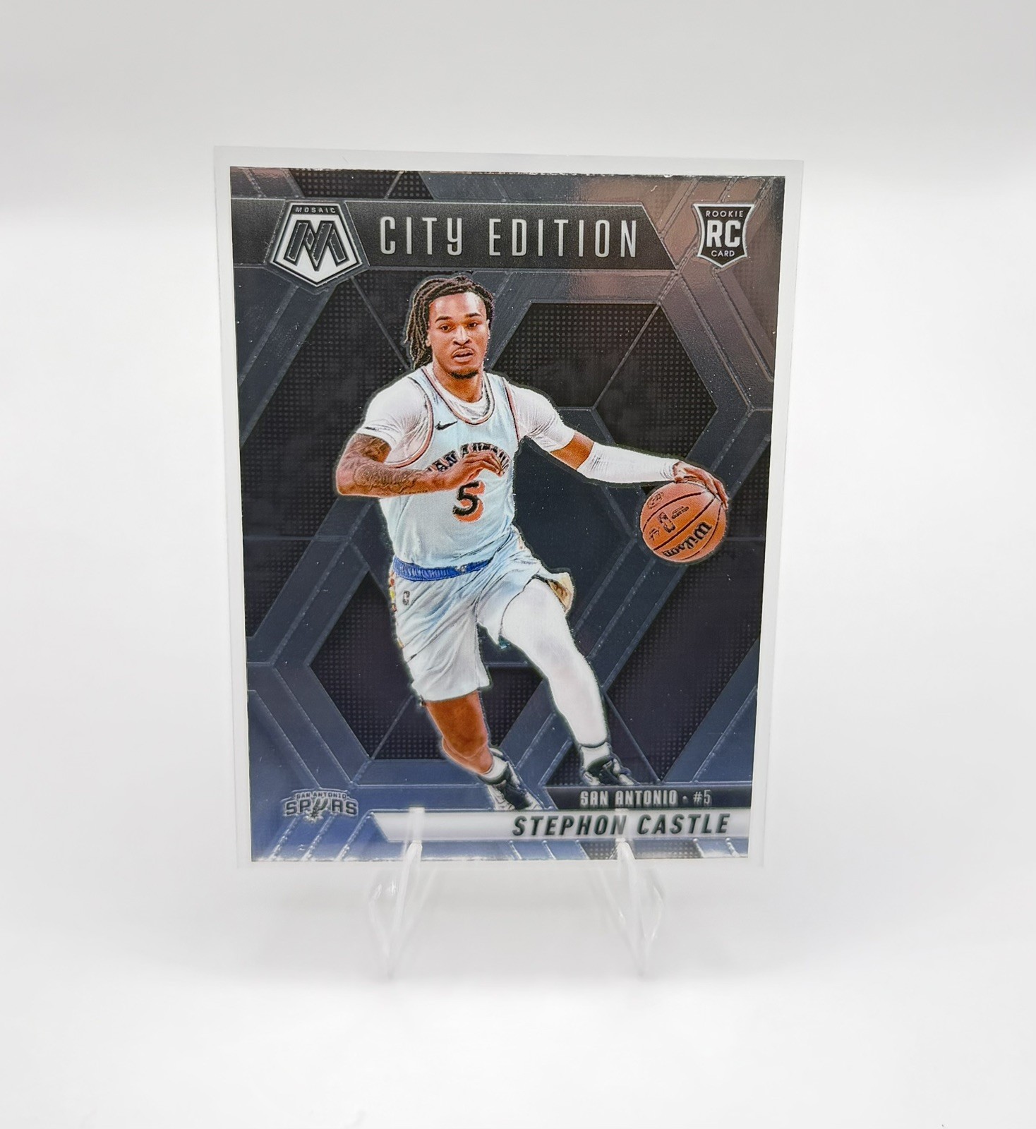 2024-25 Panini Mosaic - City Edition Stephon Castle #290 Silver Prizm (RC)