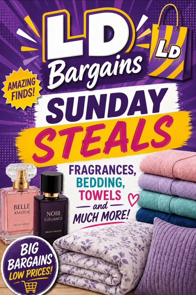 Sunday steals- including bedding, towels and fragrances plus much more