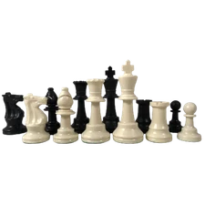Triple Weighted Club Special Plastic Chess Set - Gloss Finish