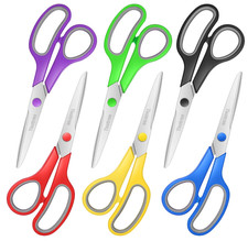 Scissors Bulk Set of 6-Pack, Taotree 8" Scissors All Purpose Comfort Grip Sharp