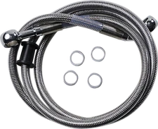 Drag Specialties Standard Length Front Stainless Steel Brake Line Kit Clear 1...