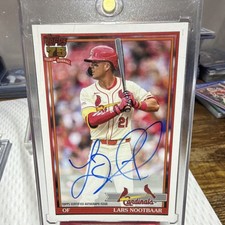 Topps 2024 Archives 1983 Fan Favorite Lars Nootbaar Cardinals Auto #83FF-LN