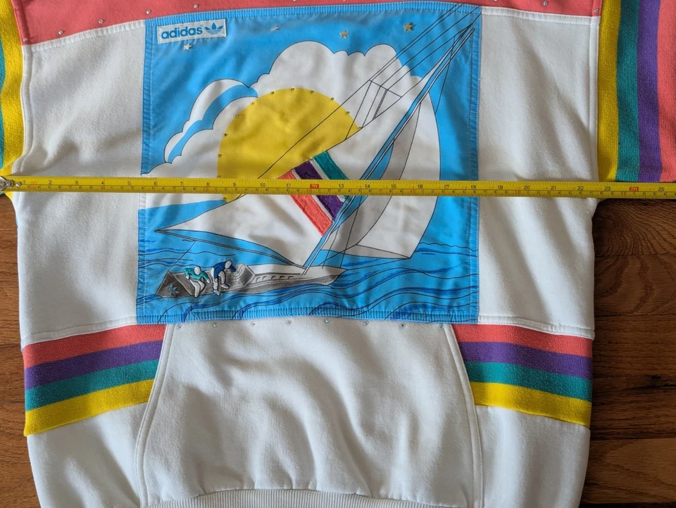 Sudadera de cuello redondo Adidas Regatta Sailing vintage de los años 80 ⛵ para hombre talla M - L 🎣 Foto 3 de 4