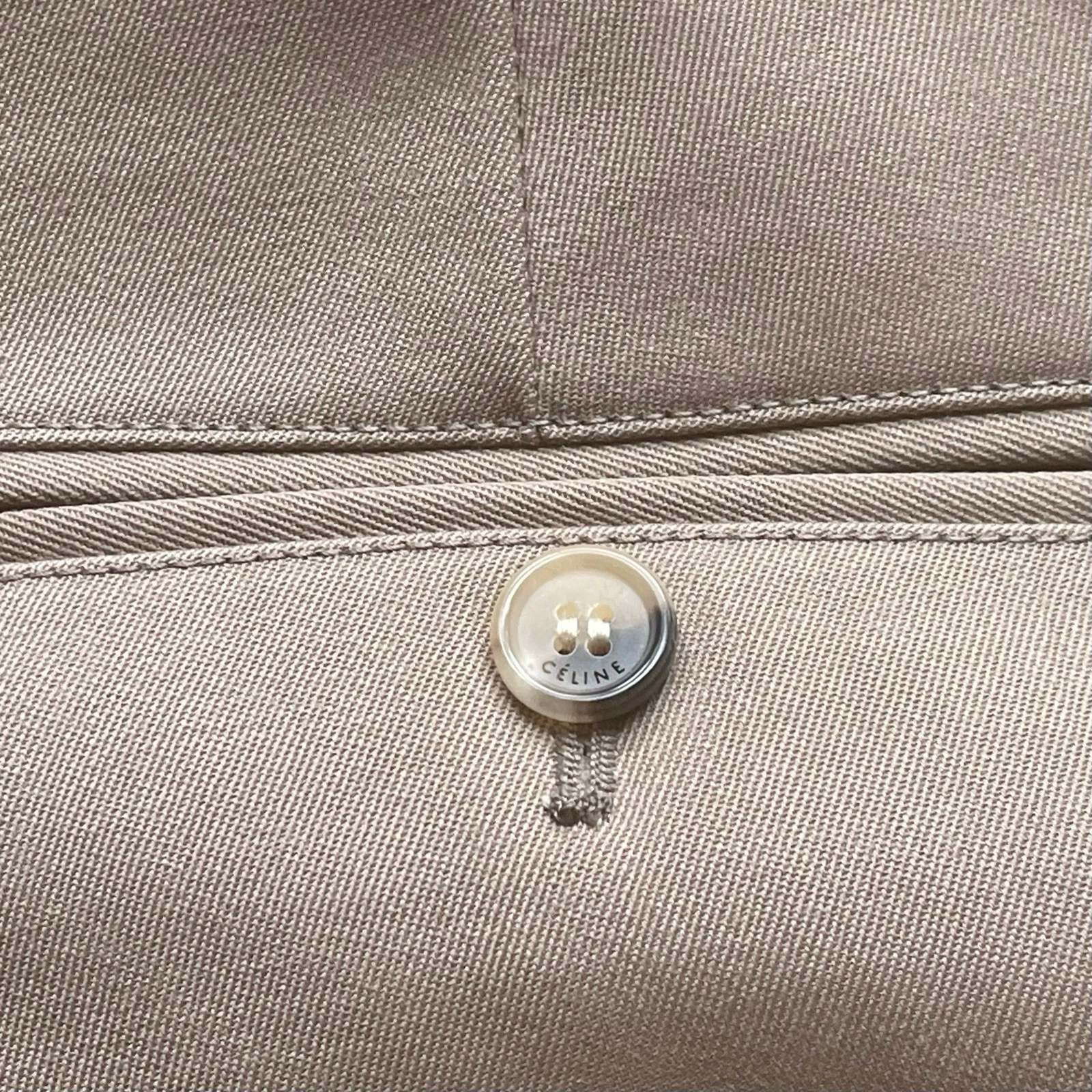 PANTALONE PLISSETTATO CELINE BEIGE LANA GABARDINE VITA ALTA TAGLIA 38 PHOEBE PHILO
