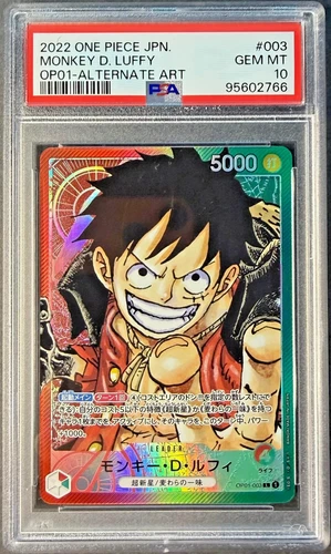 Monkey D Luffy OP01-003 L Leader Alternate Art Japanese PSA 10 One Piece