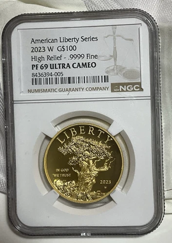 2023-W $100 High Relief American Liberty 1oz Proof Gold NGC PF-69 Ultra Cameo