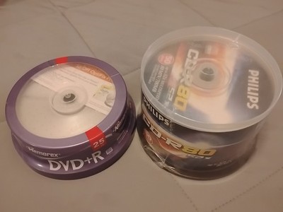 PHILIPS  50 DISCS CD-R80 48X MULTISPEED 80 MIN/700MB New+25 CDs Memorex
