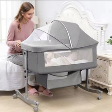 Culla Neonato Next To Me 3 in 1 Lettino Co-Sleeping Box Pieghevole e Zanzariera
