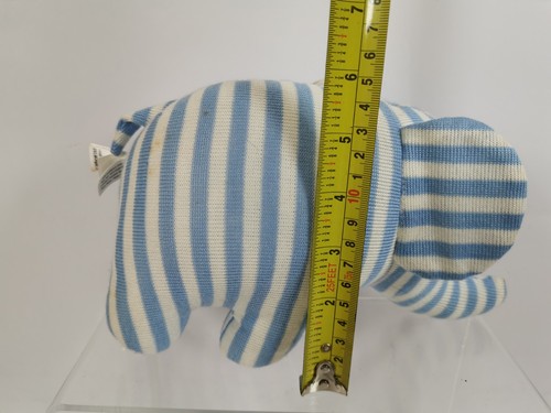 Little Jellycat Blue White Stripes Elliot Elephant Rattle Baby Soft Toy 9" Plush - Picture 12 of 12