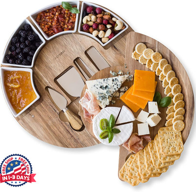 Juego de tabla de charcutería de 13 pulgadas y bandeja para servir queso
