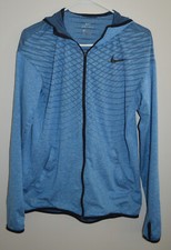 Nike Dri Fit Womens Full Zip Jacket Sweatshirt Blue Medium