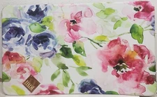 ANTI-FATIGUE NON SLIP KITCHEN FLOOR MAT (18" x 30") PVC, WATERCOLOR FLOWERS, SGM