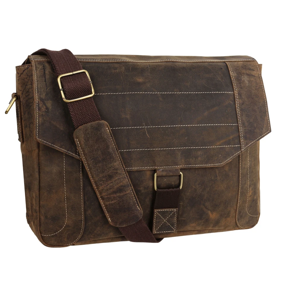 Maletín de cuero Bolso mensajero para computadora portátil Mejor bolso para computadora Bolsos hechos a mano Foto 2 de 4