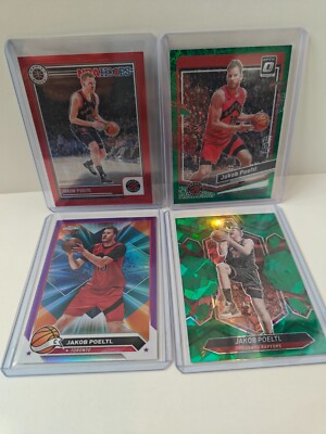 4 x Jakob Poeltl - Purple /349 Red /275 Green/49 Green Ice