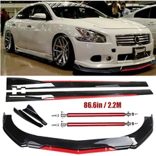 Front Bumper Lip Splitter Spoiler Side Skirt Body Kit  For Nissan Maxima A