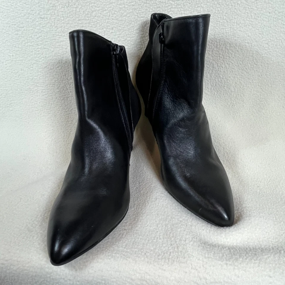 Женские черные кожаные ботильоны Alfani на среднем каблуке с боковой молнией на лодыжке размер 10 - Изображение 4 из 4