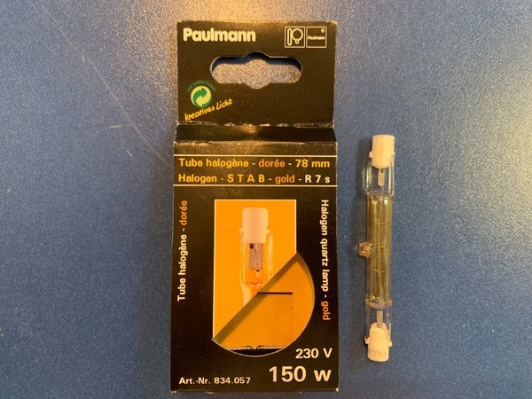 Paulmann Halogenstab R7S 150W Gold 78Mm Halogen 230V Art.-Nr: 834-057 Dimmbar-image