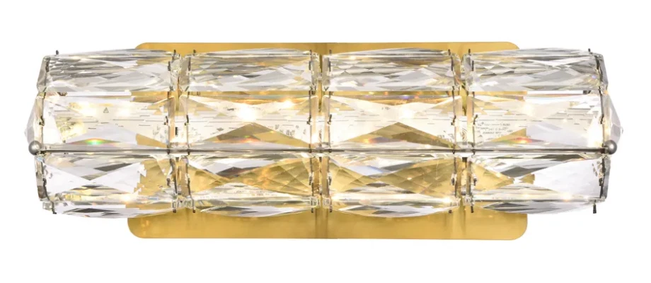 APLIQUE DE PARED DE CRISTAL MODERNO DORADO BAÑO TOCADOR PASILLO DORMITORIO ILUMINACIÓN 12" Foto 2 de 4