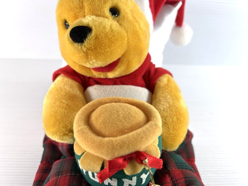 TELCO Winnie The Pooh in Bed Christmas Holiday 12.5" Length Talking Plush Toy - Picture 4 of 17