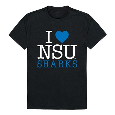 Nova Southeastern University Sharks NSU NCAA Cotton I Love Tee T Shirt  