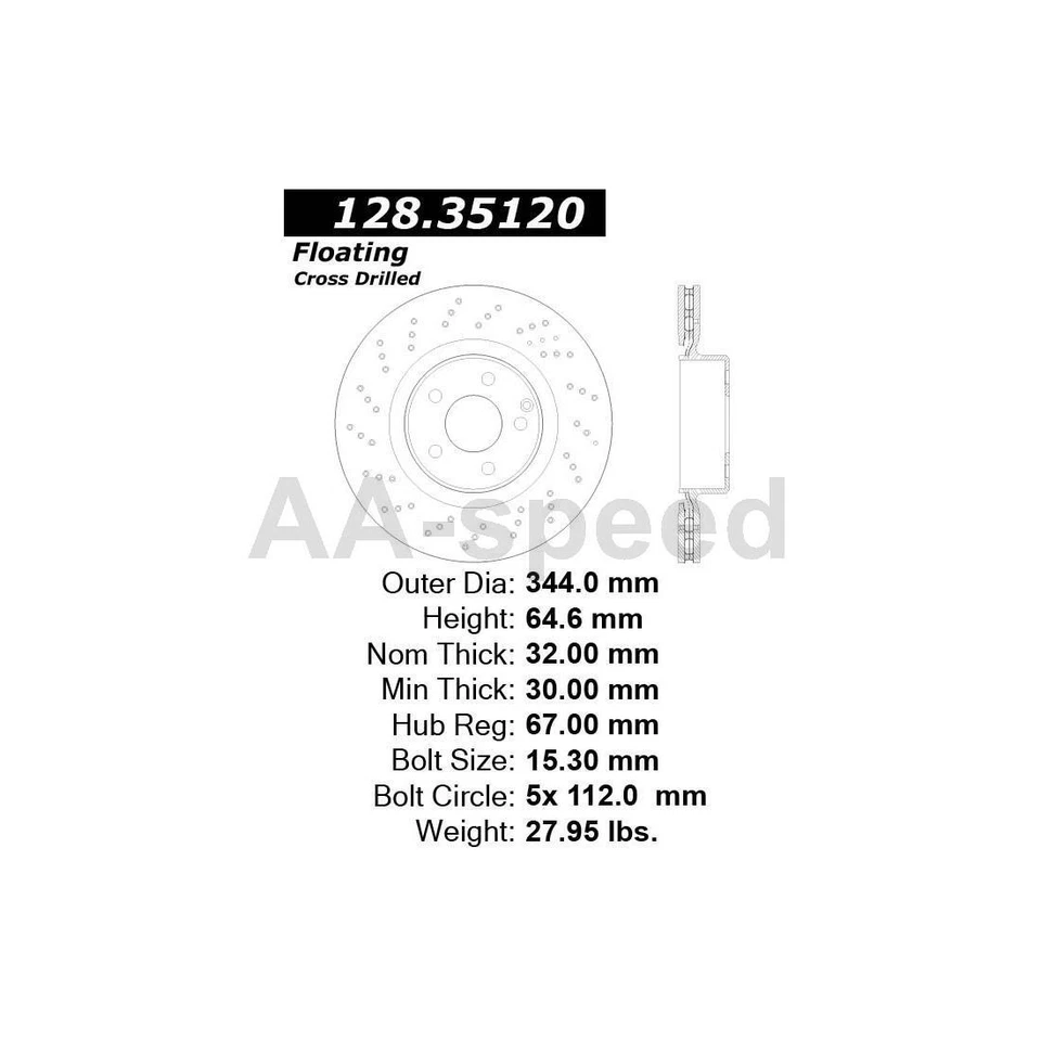 Rotor de freno delantero para Mercedes-Benz E350 2016 2015 2014 2013 2012 2011 2010 Foto 2 de 3