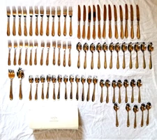 LENOX Derando 74 Pc Stainless Steel Flatware Set 12 Place Settings Box Sleeves