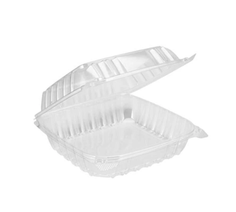 Clear Food Storage Containers Hinged Lid Pack of 25 Stackable Strong Durable