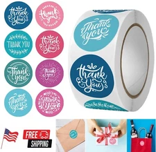 1000pcs Assorted Floral Thank You Stickers 1" Round Adhesive Sealing Labels USA